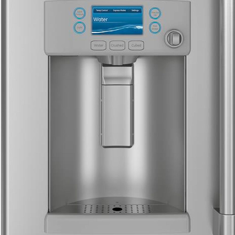 Cafe 27.8 Cu. Ft. French Door Refrigerator Energy Star with Hot Water Dispenser in Stainless Steel and Brushed Stainless Handles, , large