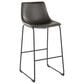 Lumisource Duke Fixed-Height Barstool with Grey Cushion in Black, , large