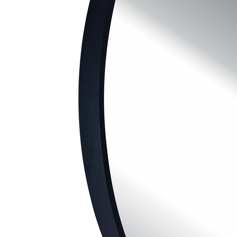 Garber Collection 36&quot; Metal Round Wall Mirror in Black, , large