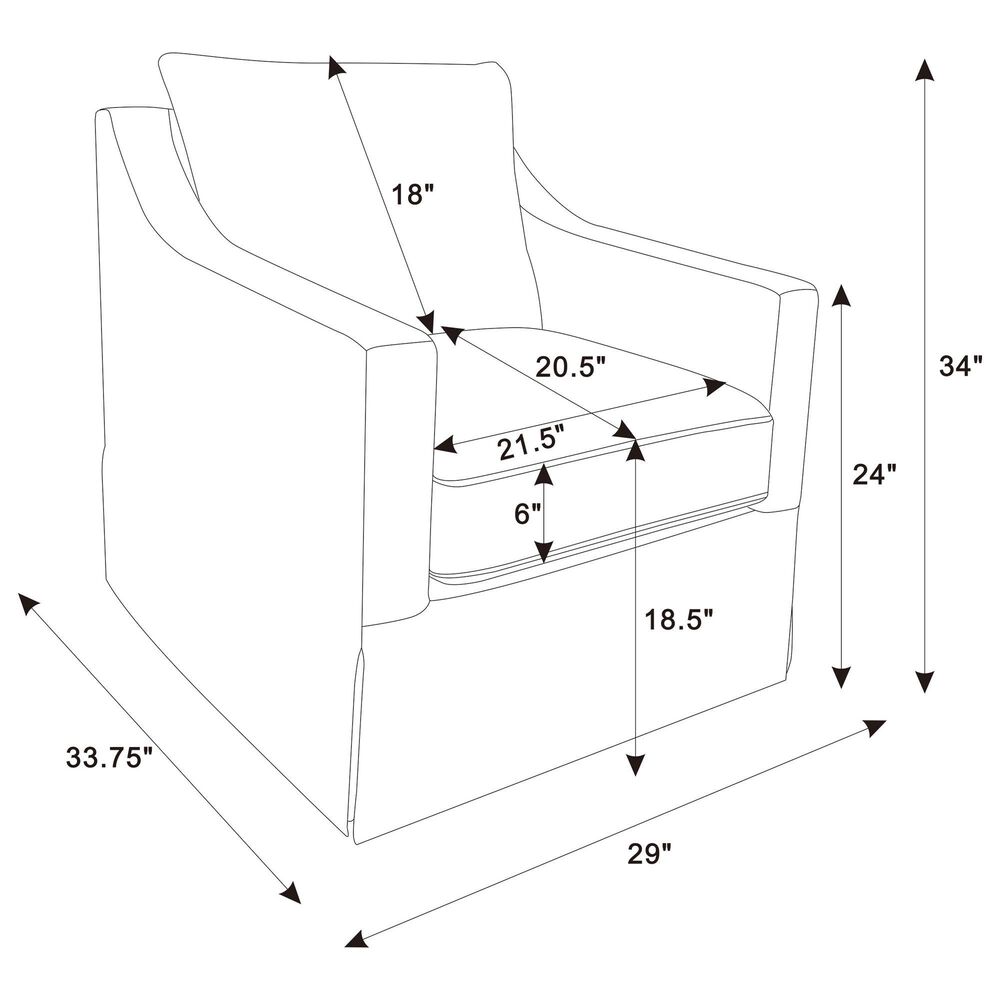 Coaster Winter Swivel Chair in Grey, , large