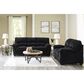 Ashley SimpleJoy Stationary Sofa and Loveseat Set in Onyx, , large
