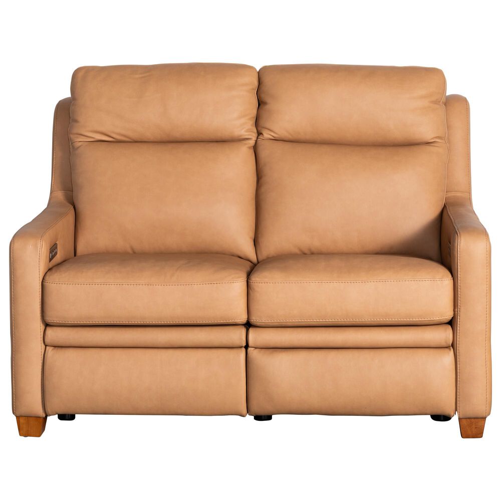 Sovana Home Forli Leather Power Reclining Loveseat with Power Headrests in Camel, , large