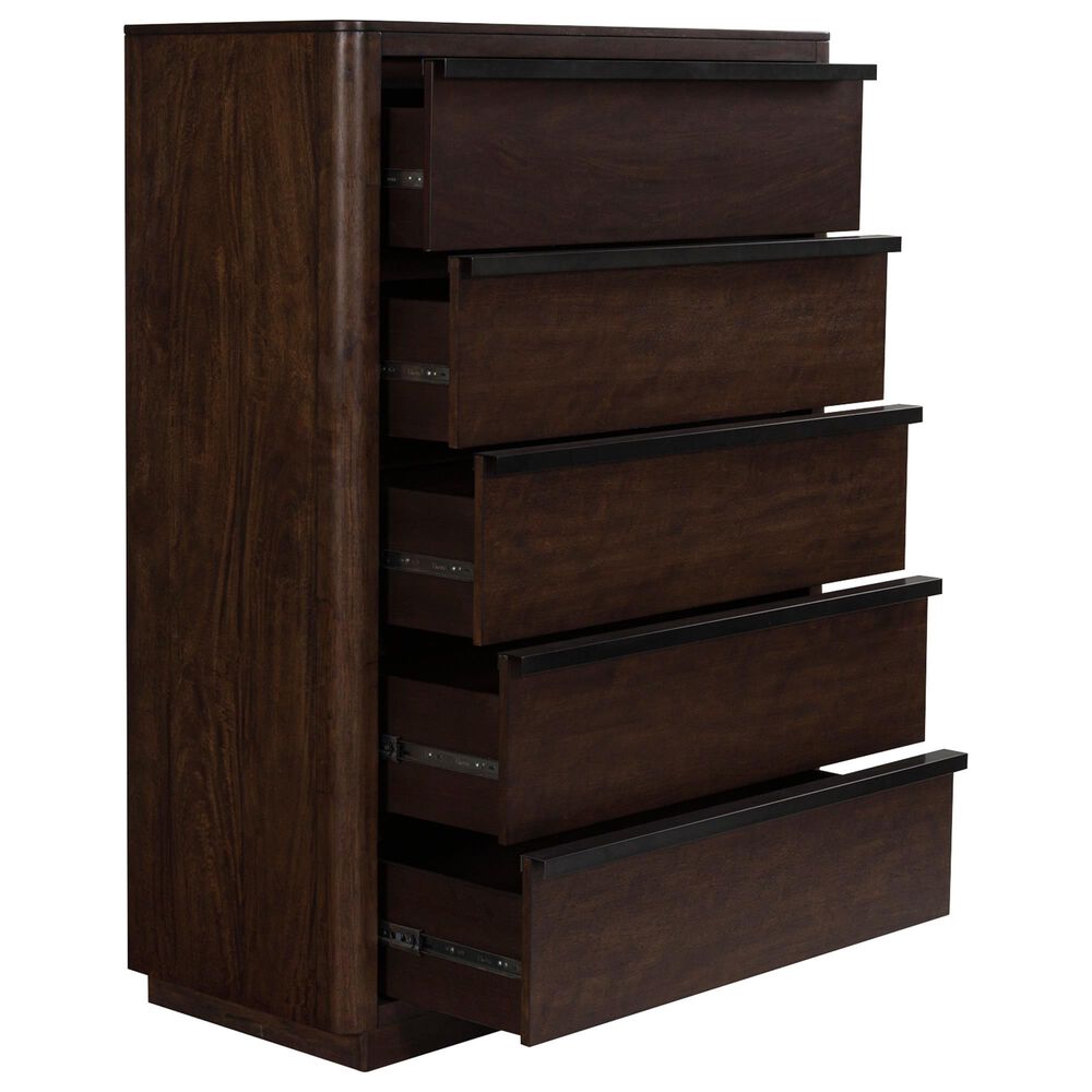 Millenium Dilenno 5 Ball Bearing Smooth Gliding Drawer Chest in Dark Brown, , large