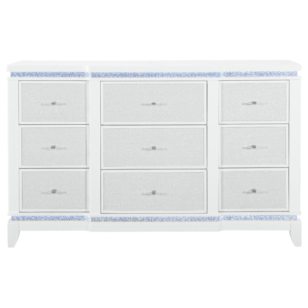 Global Furniture USA Alina 3-Piece Queen Upholstered Panel Bedroom Set in White, , large