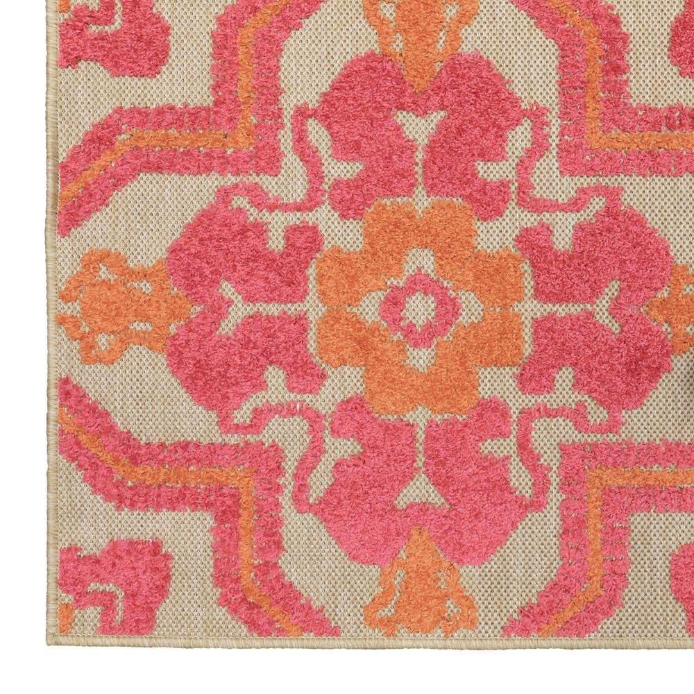 Oriental Weavers Cayman Sand and Pink 7'10" x 10'10" Indoor/Outdoor Area Rug, , large