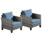 HOMLUX 28" Patio Single Chair in Denim Blue (Set of 2), , large