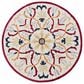 L&R Resources Sinuous Electric Floral Medallion 4" Round Red, Yellow, Cream and Navy Area Rug, , large