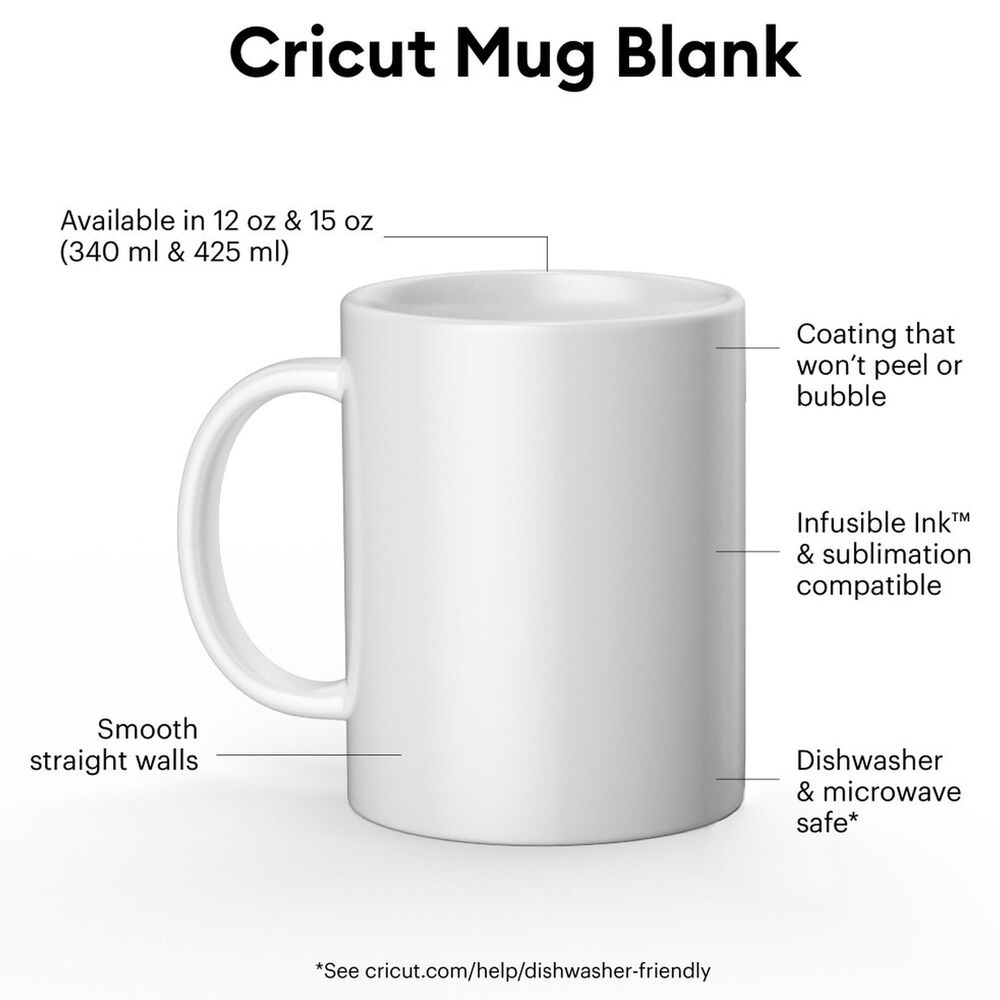 Cricut Ceramic Mug Blank in White &#40;Set of 2&#41;, , large