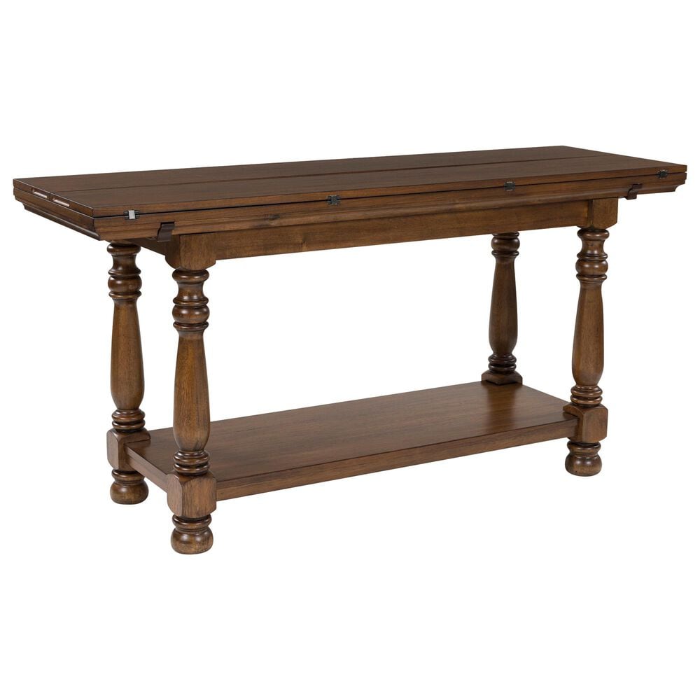 Ashley Sturlayne Flip-Top Sofa Table in Rich Brown, , large