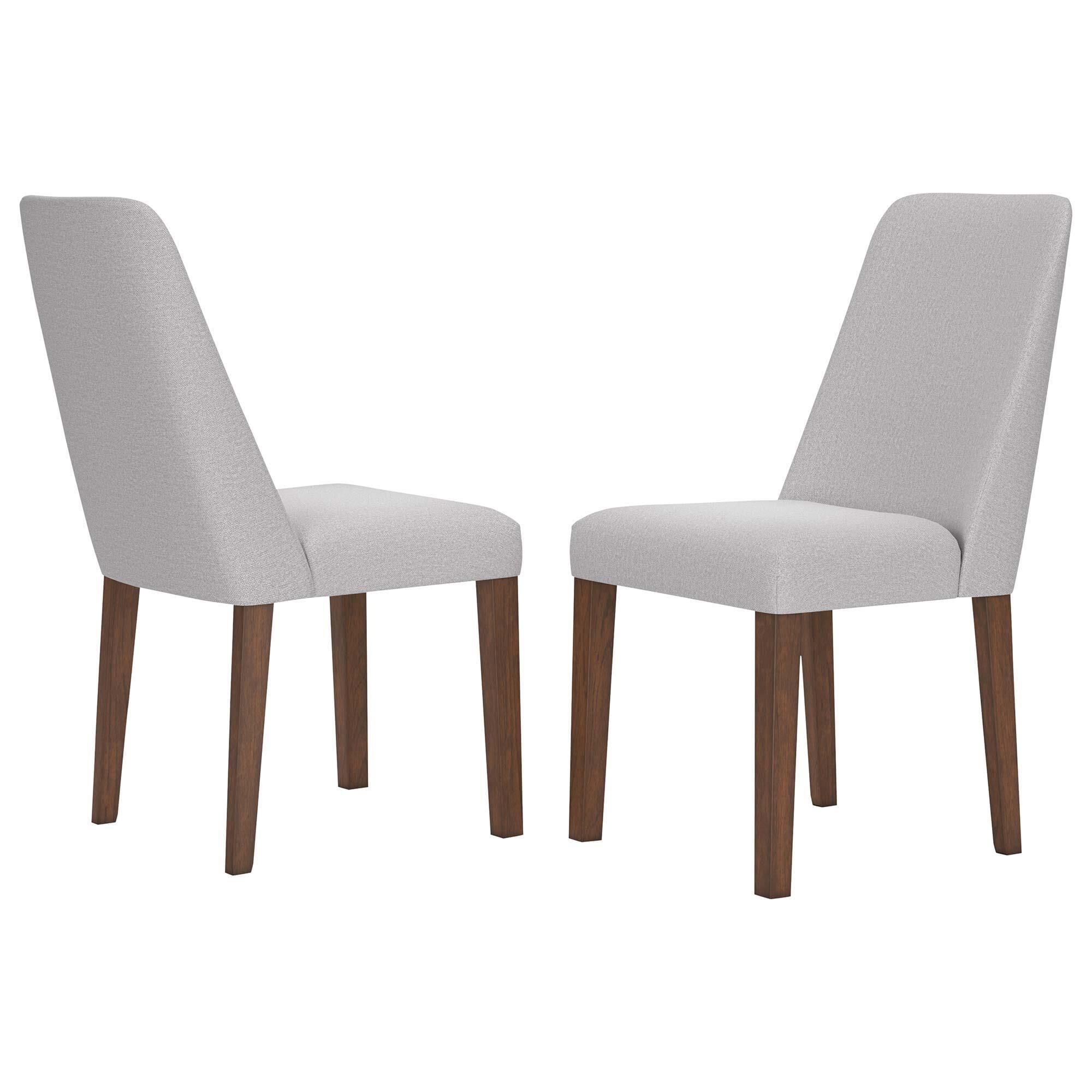 Ashley Lyncott Dining Chair with Gray Cushion in Medium Brown