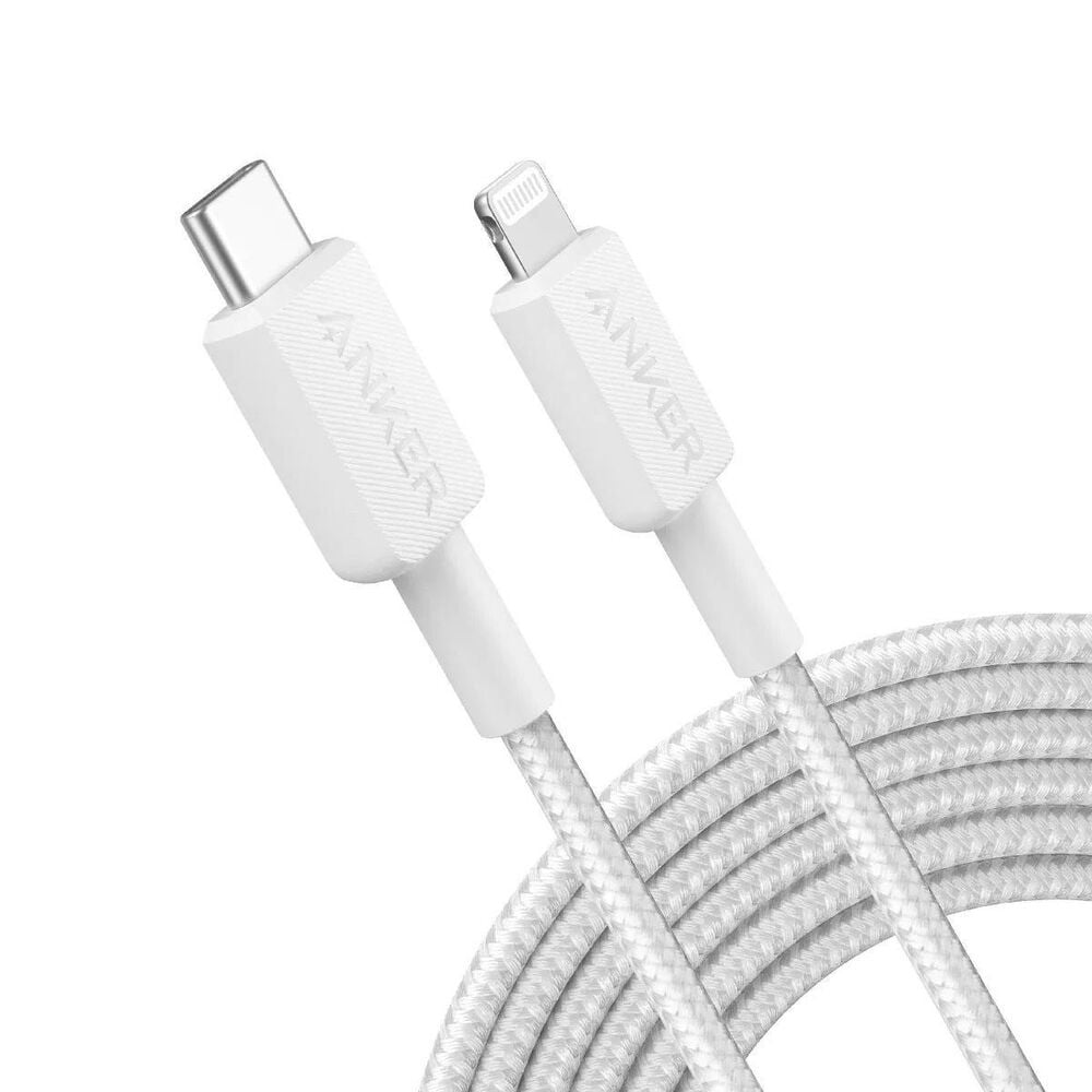 Anker 10" Braided USB-C to Lightning Cable in White, , large