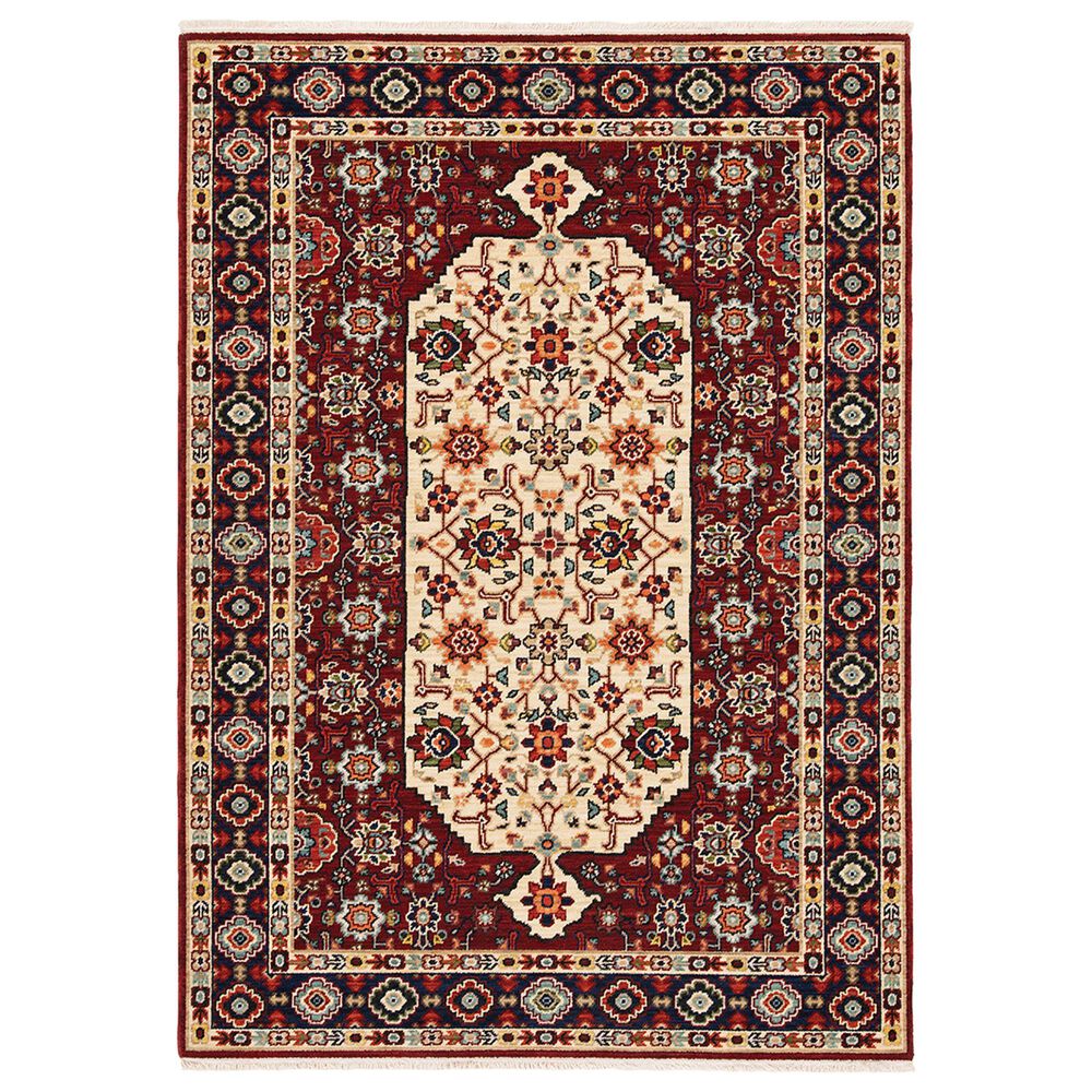 Oriental Weavers Lilihan Oriental 1802W 2" x 3" Red and Ivory Scatter Rug, , large