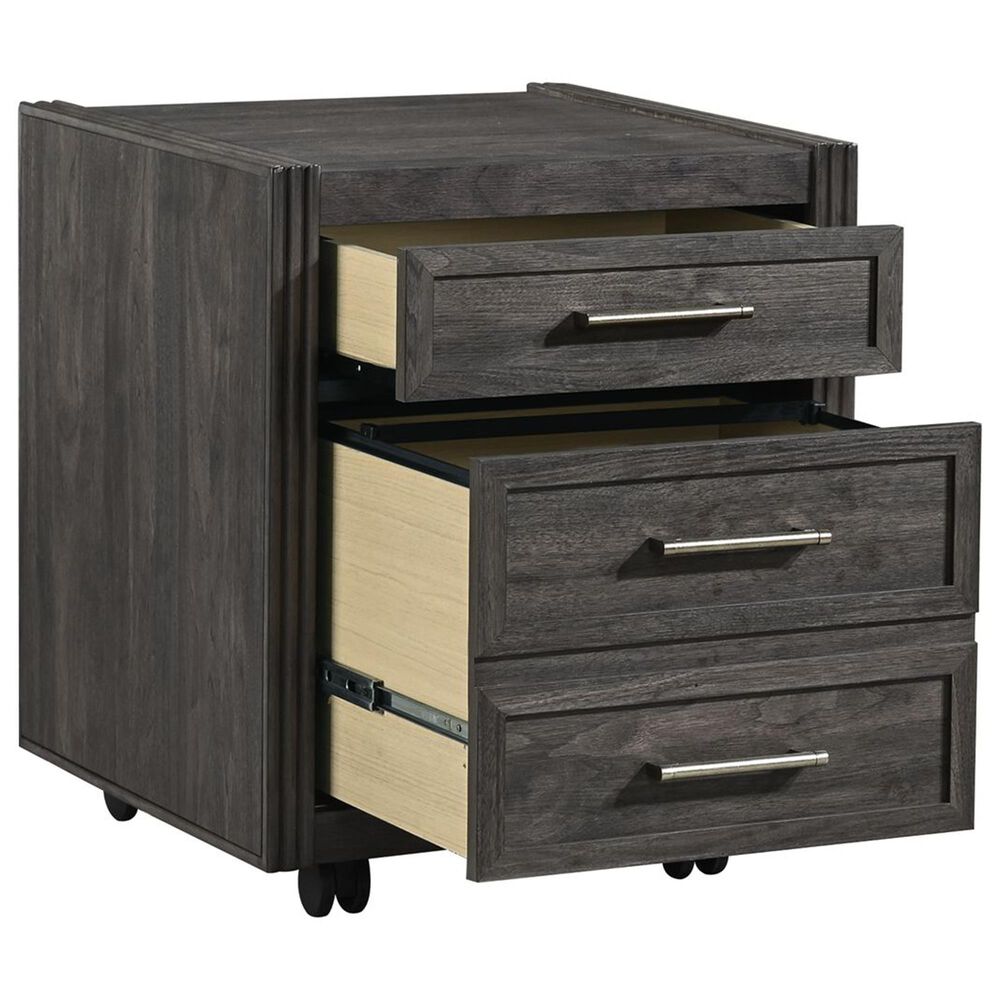 Belle Furnishings Modern Edge 3-Piece Writing Desk with Bookcase and Castered File Cabinet Set in Caffe, , large