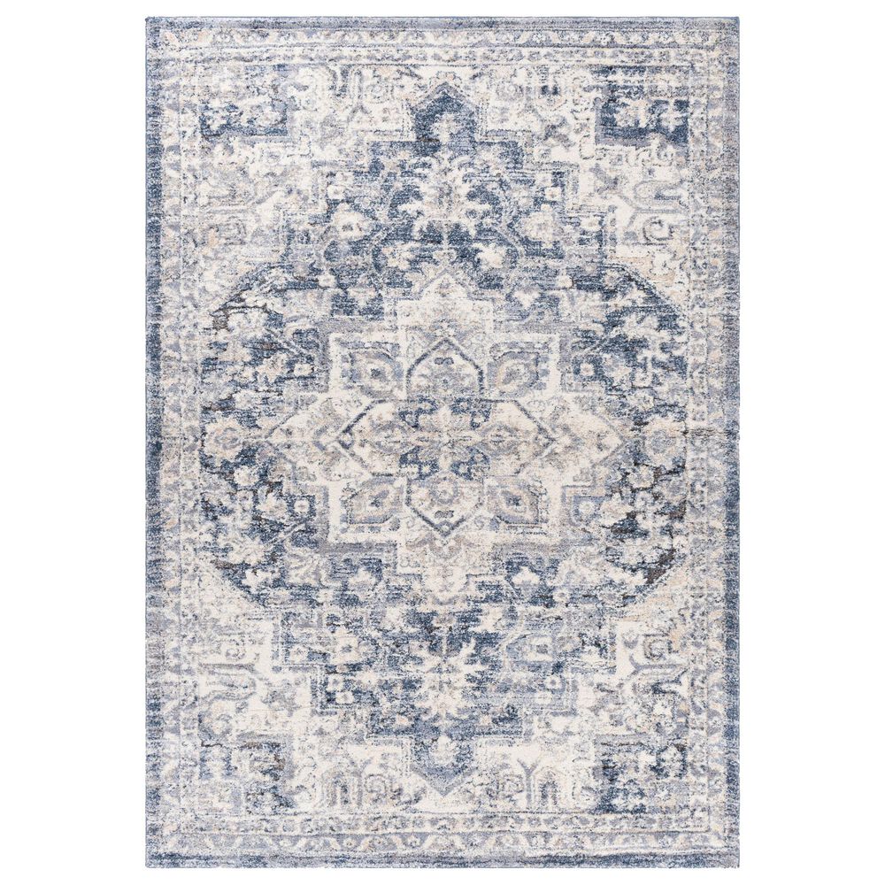 Surya Tuscany TUS-2317 Dark Blue, Denim, Tan, Charcoal, Light Gray and Cream 7&#39;10&quot; x 10&#39;3&quot; Area Rug, , large