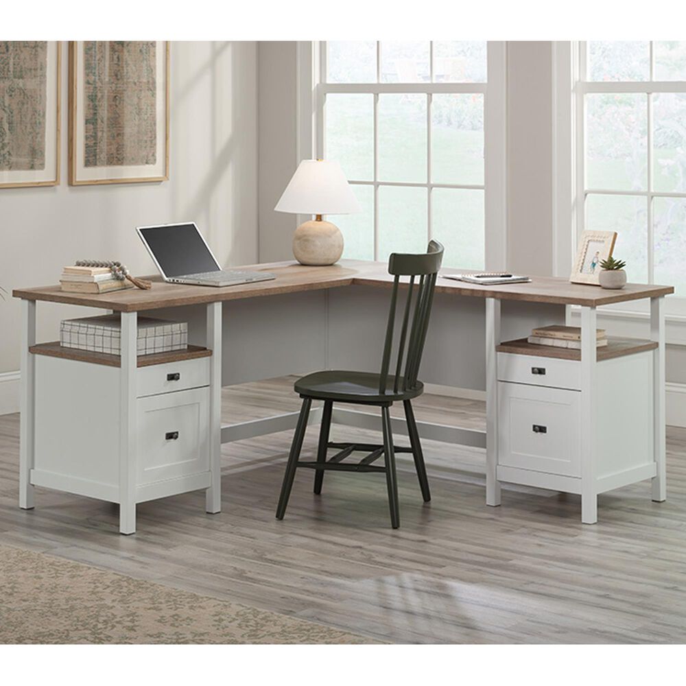Sauder Cottage Road L-Shaped Desk in White, , large