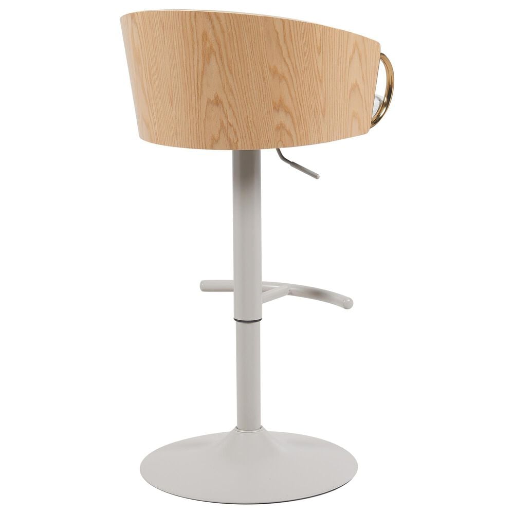 Armen Living Solstice Adjustable Barstool in Ivory, , large