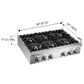 Forno Cossato Alta Qualita 48" Pro Gas Rangetop in Stainless Steel, , large