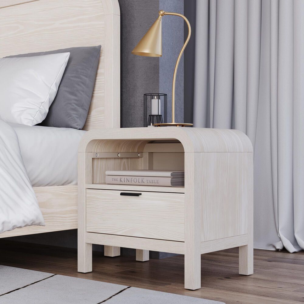 Urban Home Drake 1-Drawer Nightstand in White, , large