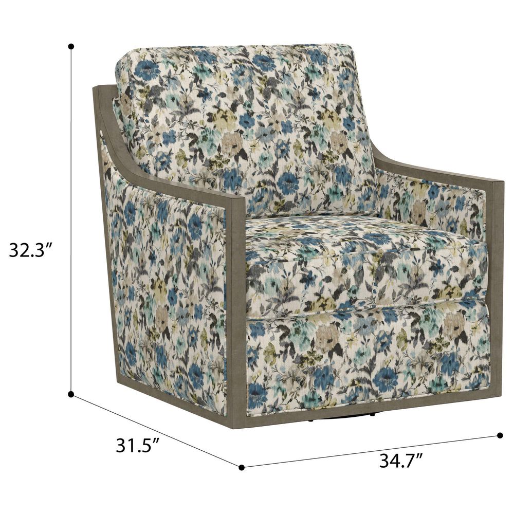 Emerald Home Furnishings Cecily Swivel Accent Chair in Blue Meadow, , large