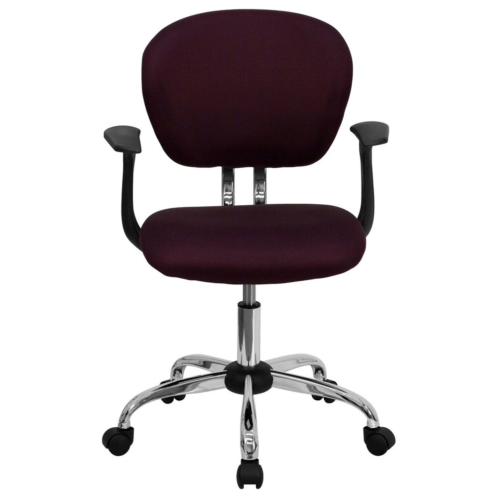 Flash Furniture Swivel Task Chair in Burgundy, , large
