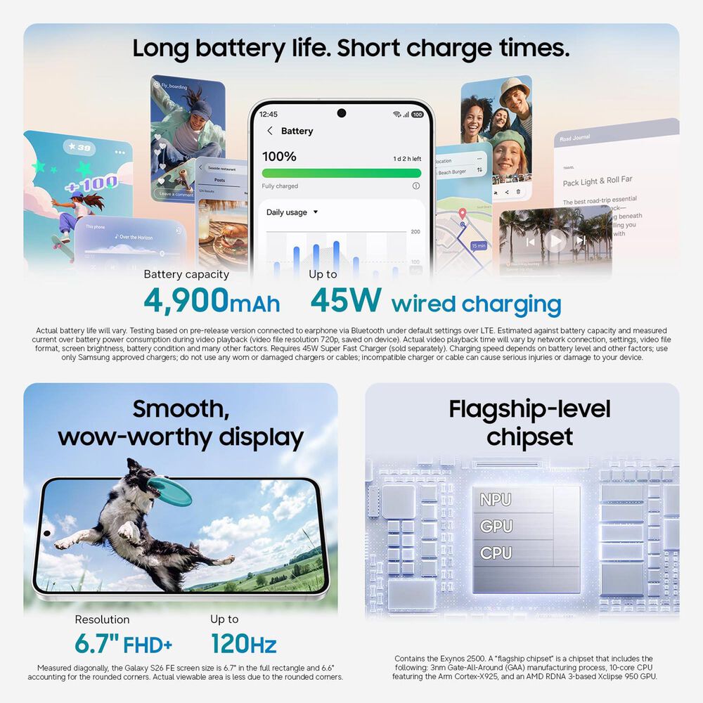 Samsung Galaxy S26 FE 128GB (Unlocked) - Graphite, , large