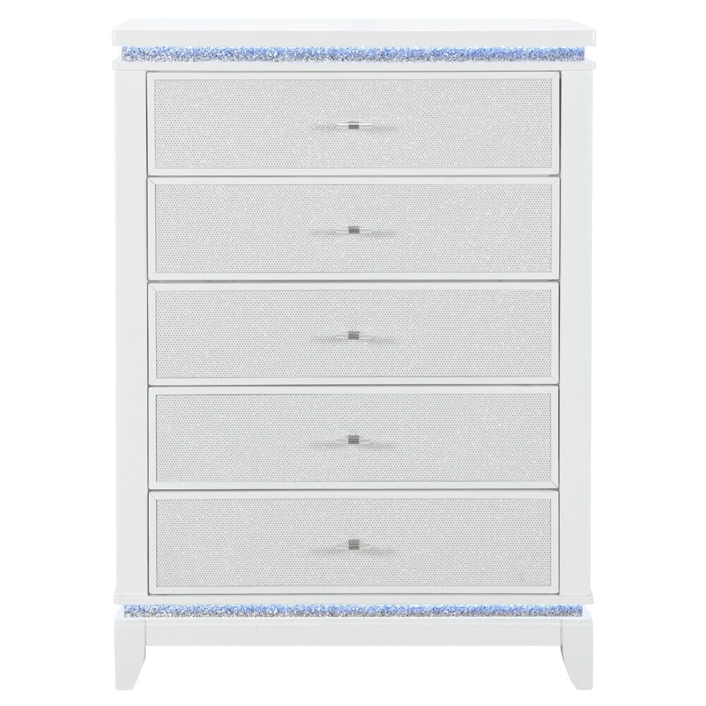 Global Furniture USA Alina 5-Piece Queen Upholstered Panel Bedroom Set in White, , large
