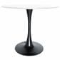 Leisuremod LeisureMod Bristol Mid-Century Modern Round Dining Table with Wood Top and Iron Pedestal Base with Gloss Finish for Kitchen and Dining Room, , large