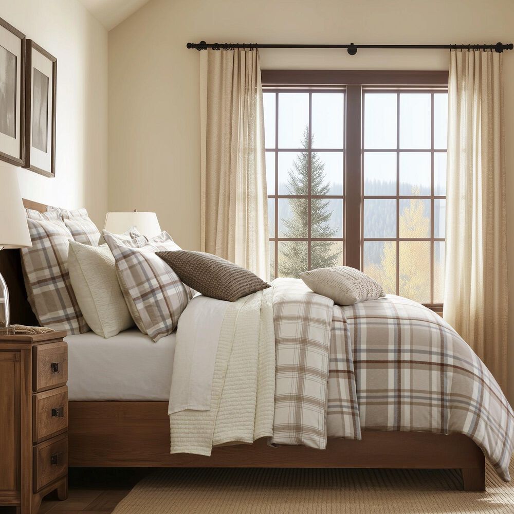Levtex Spencer Plaid 3-Piece King/California King Comforter Set in Neutral, , large