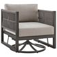 Hearth and Haven Mareike Outdoor Patio Swivel Glider Lounge Chair in Gray, , large