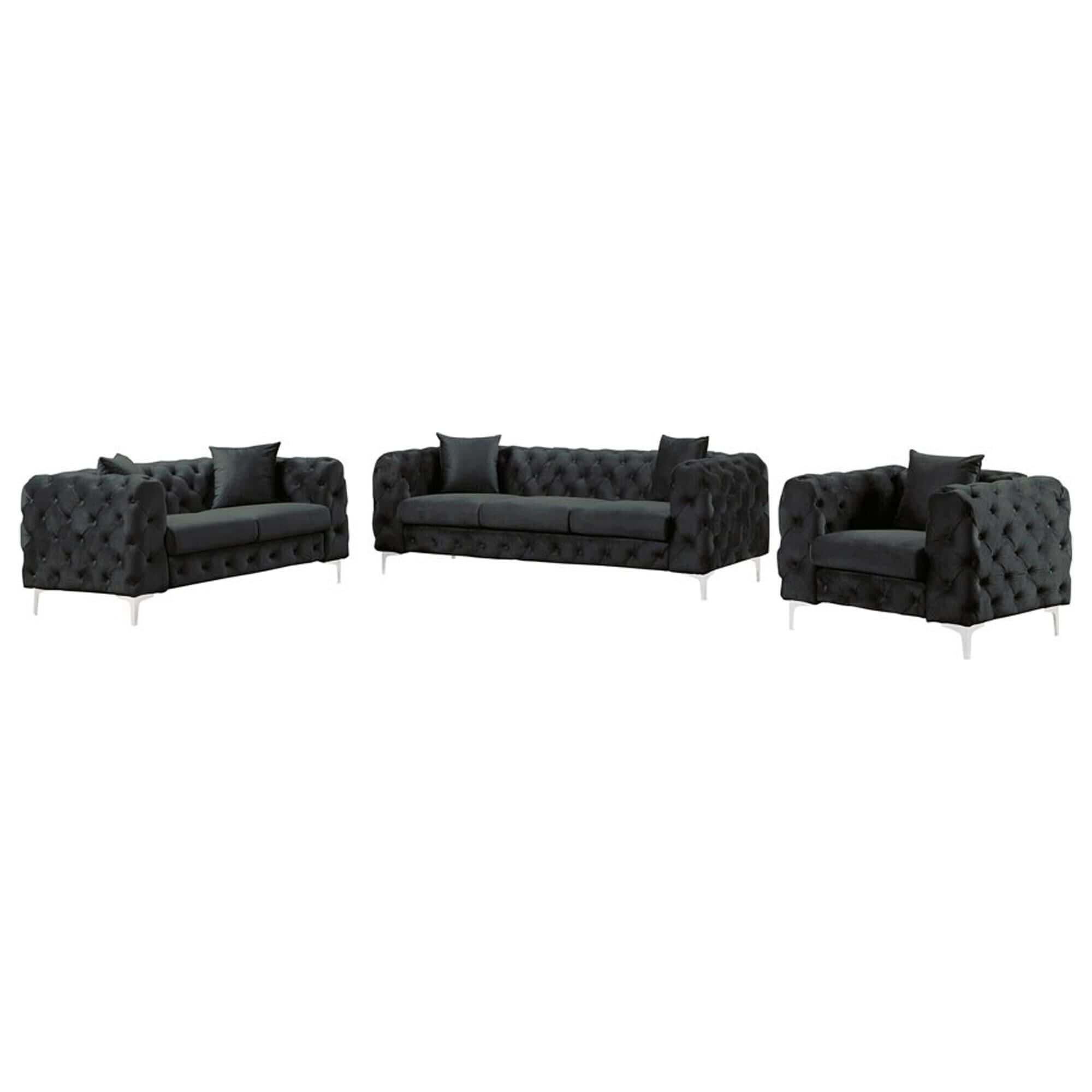 Black tufted living room set outlet