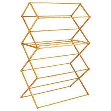 Household Essentials Oversized Clothes Drying Folding Rack with 11 Dowels in Natural, , large