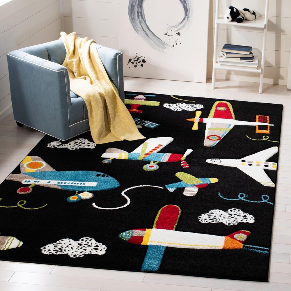 Safavieh Carousel Outer Space 8&#39; x 10&#39; Black and Ivory Kids  Area Rug, , large