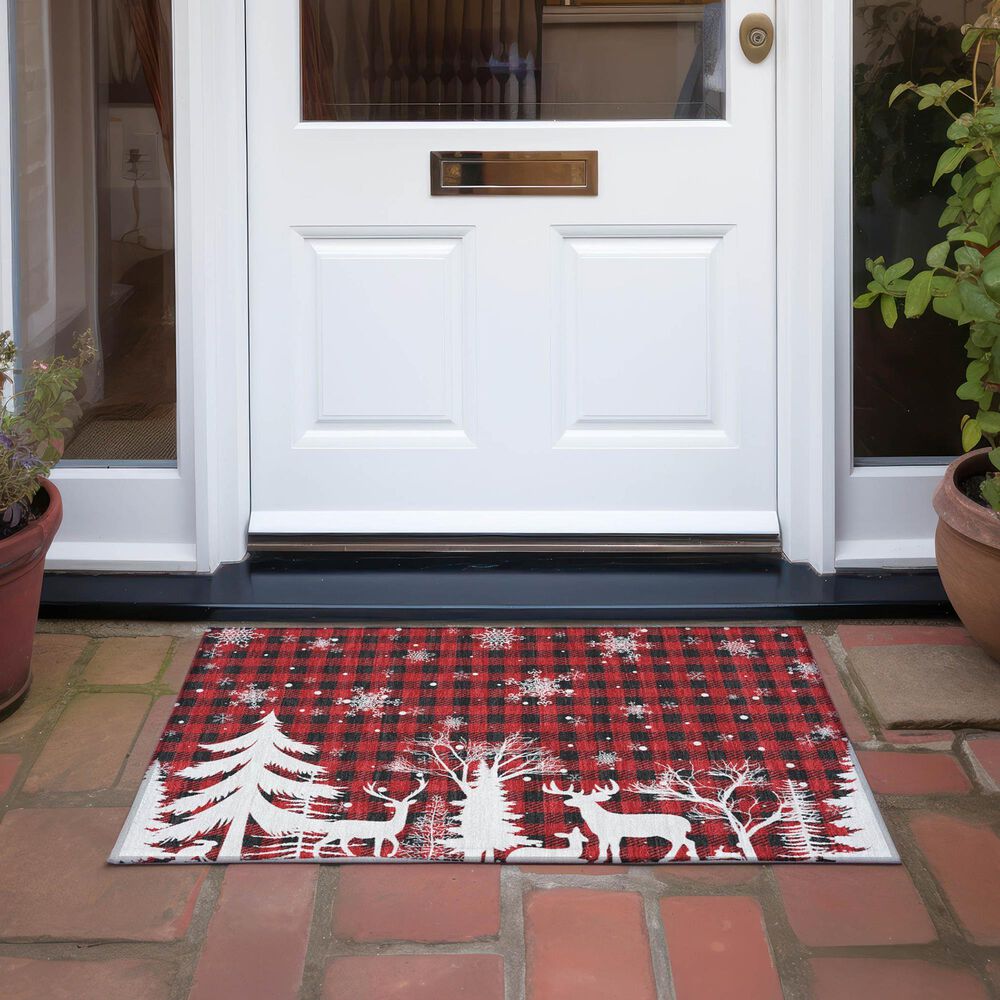 Dalyn Rug Company Wonderland WN32 1&#39;8&quot; x 2&#39;6&quot; Red Indoor/Outdoor Area Rug, , large