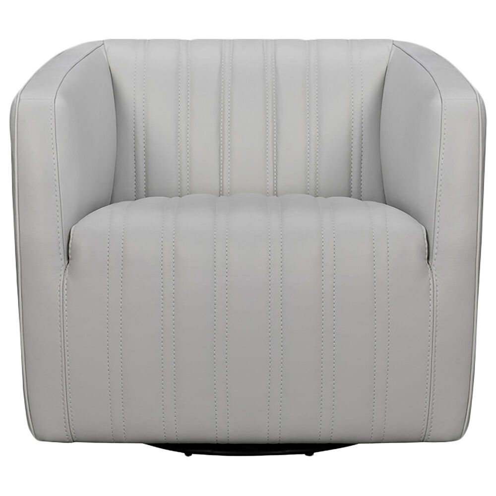 Blue River Aries Swivel Barrel Chair in Dove Gray and Black, , large