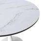 Leisuremod Leisuremod Bristol 24 round dining table White base with marbled MDF top, , large
