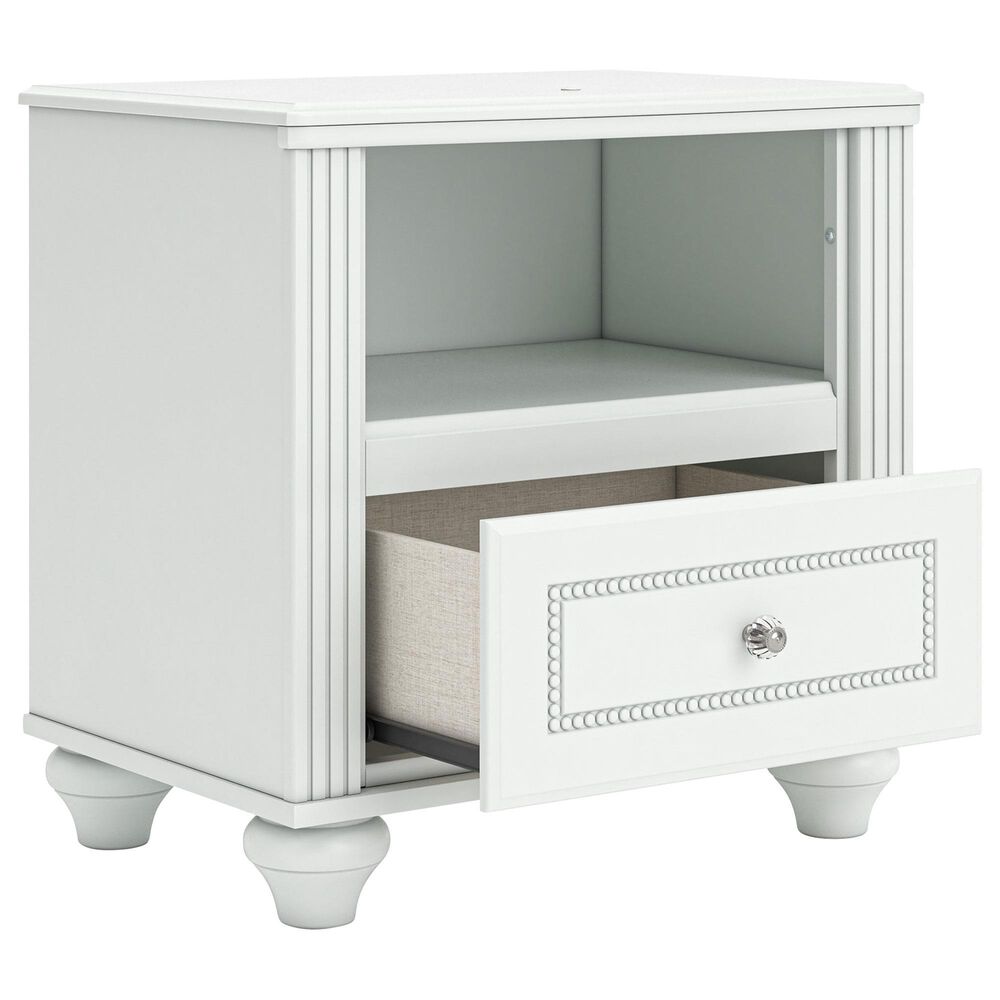 Ashley Kozlani 1-Drawer Nightstand in White, , large