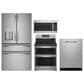 GE Profile 4pc Kitchen Package with Refrigerator, Range, Microwave, and Dishwasher in Stainless Steel, , large