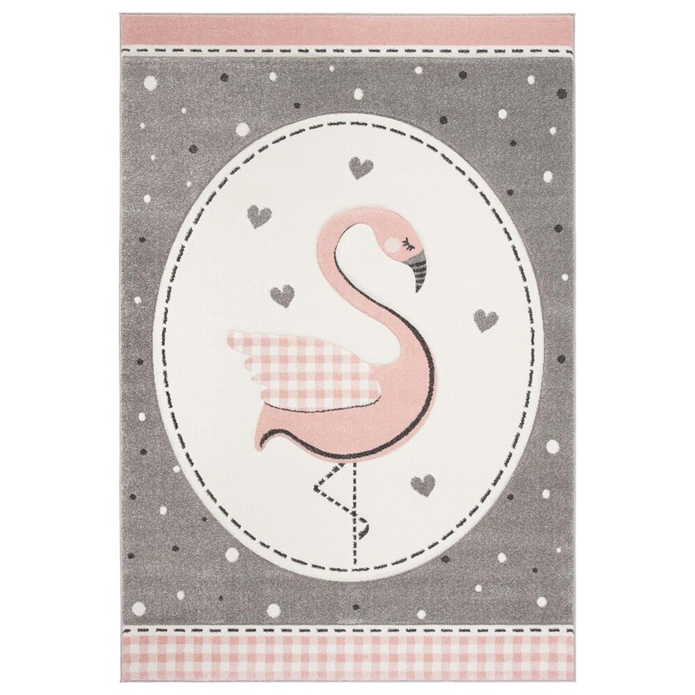 Safavieh Carousel CRK15 8" x 10" Pink and Ivory Kids Area Rug, , large