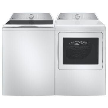 GE Profile 5 Cu. Ft. Top Load Impeller Washer and 7.4 Cu. Ft. Electric Dryer Laundry Pair in White, , large