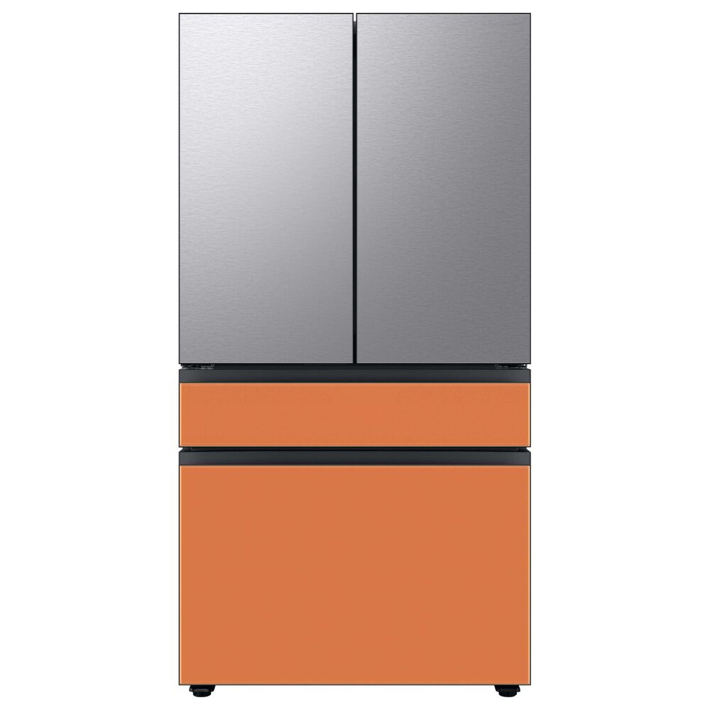 Samsung Bespoke 4-Door French Door Refrigerator Middle Panel in Clementine Glass, , large