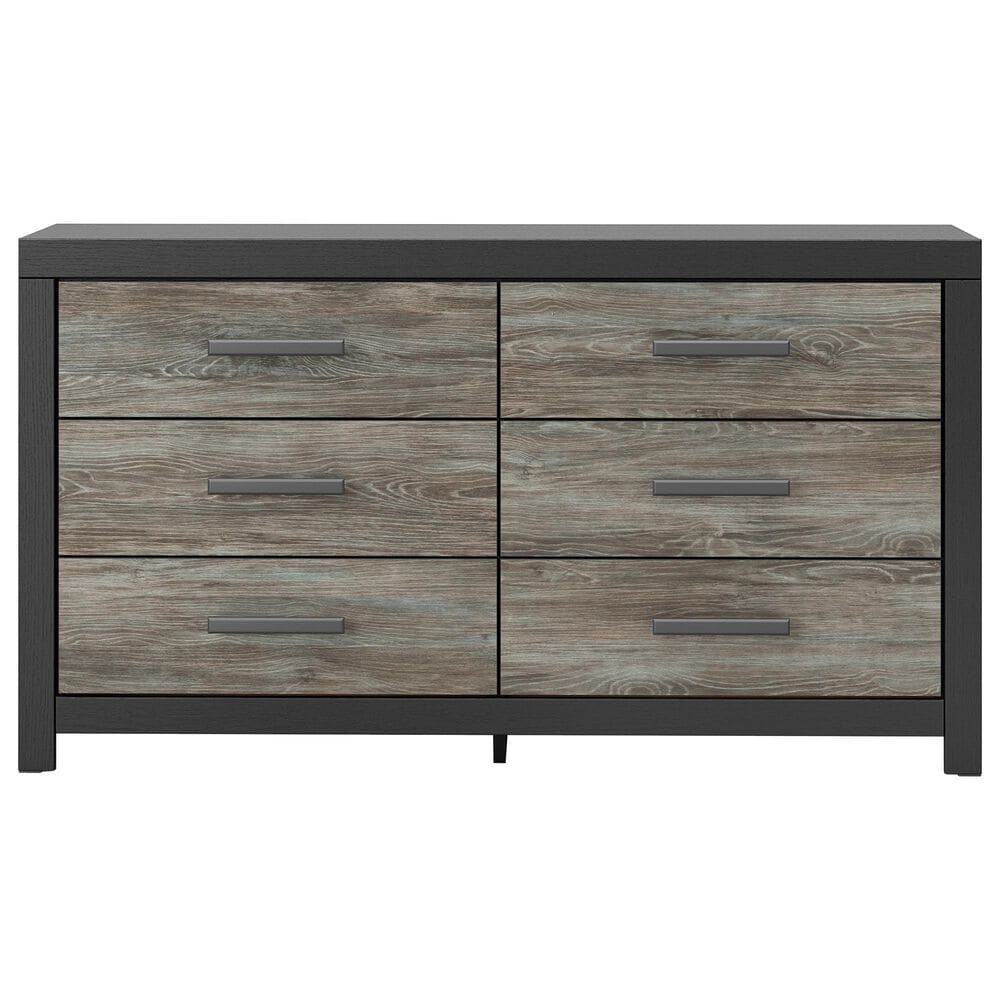 Ashley Broachmyn 6 Drawer Dresser Only in Warm Gray and Matte Black, , large