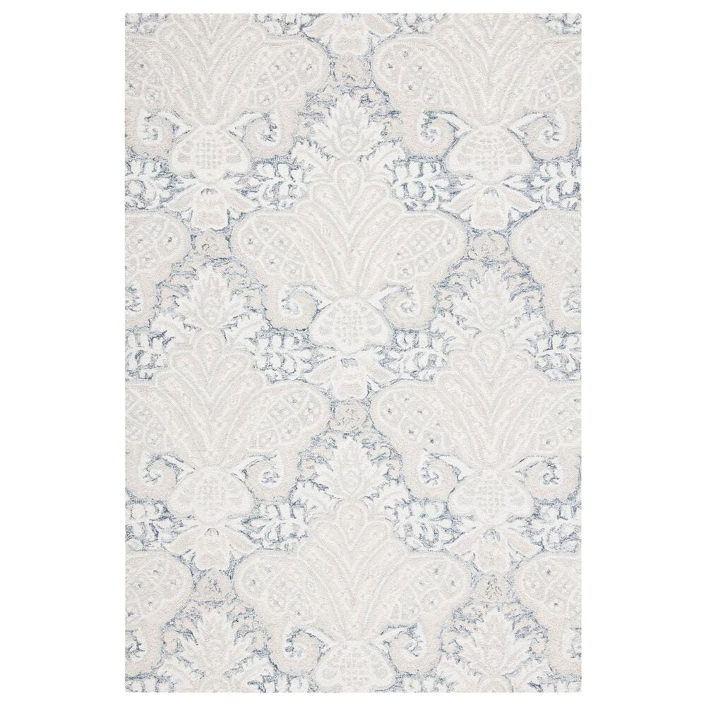Safavieh Micro-Loop Damask 3" x 5" Charcoal and Ivory Area Rug, , large