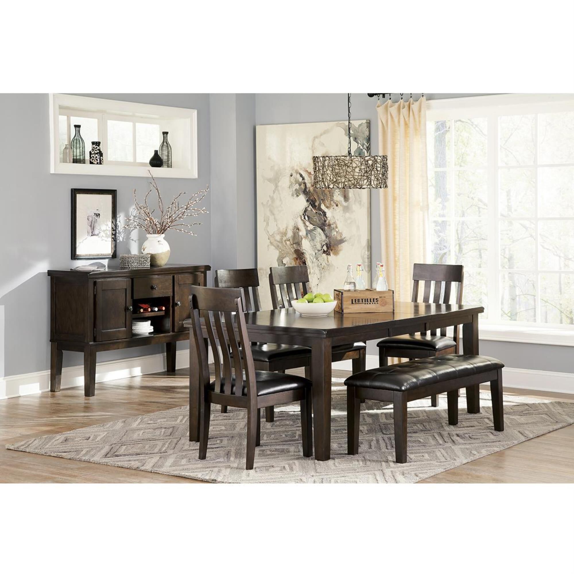 Signature Design by Ashley Haddigan 6-Piece Dining Set in Dark