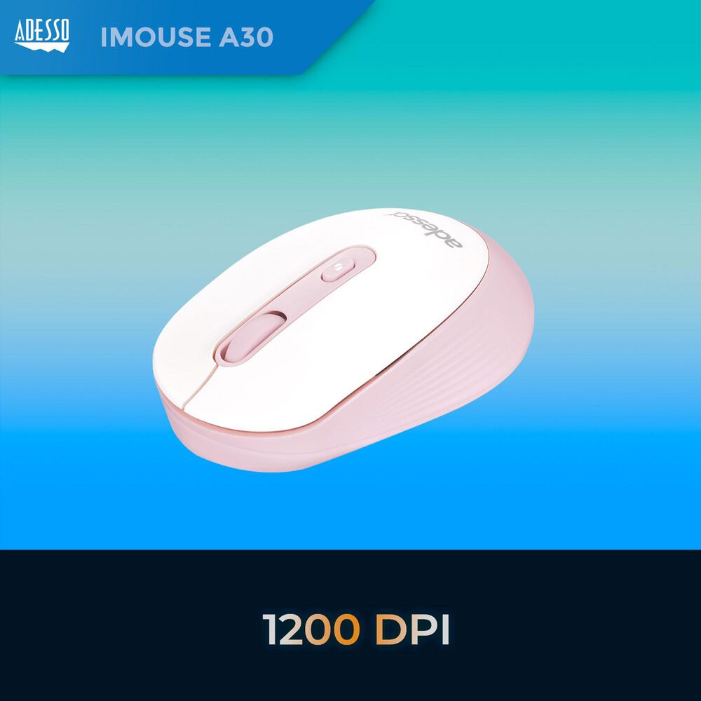 Adesso Wireless Mouse with AI Copilot Shortcut Button in Pink, , large