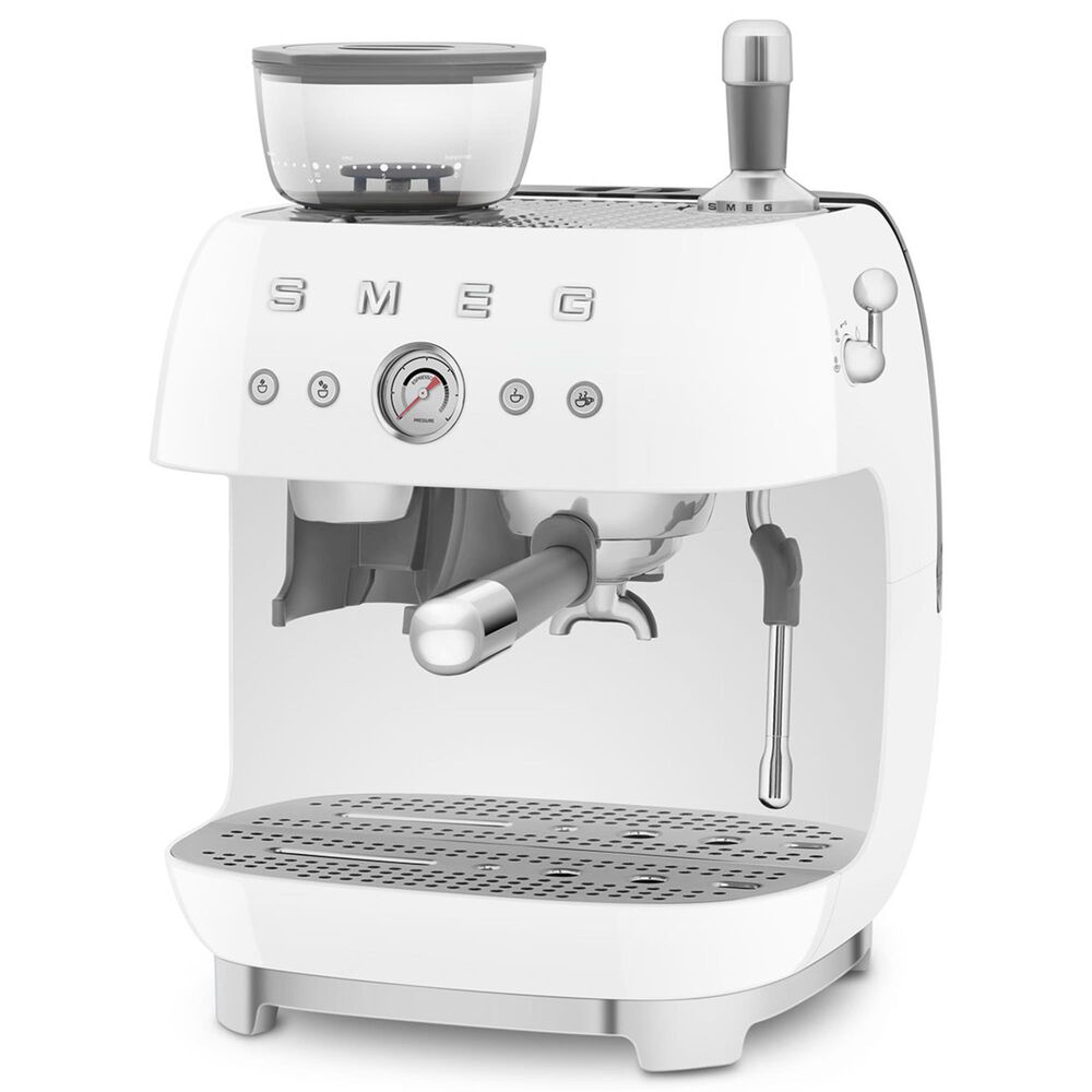 SMEG 81 Oz Espresso Coffee Machine with Grinder in White, , large