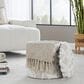 LumiSource Tahoe 18" Shag Storage Ottoman in Beige, , large