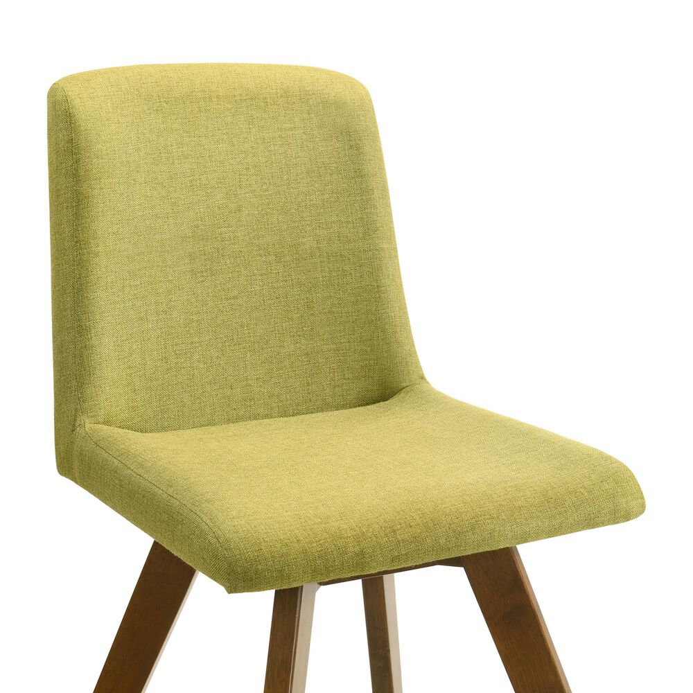 Armen Living Gina Side Chair with Olive Green Upholstery in Warm Walnut (Set of 4), , large
