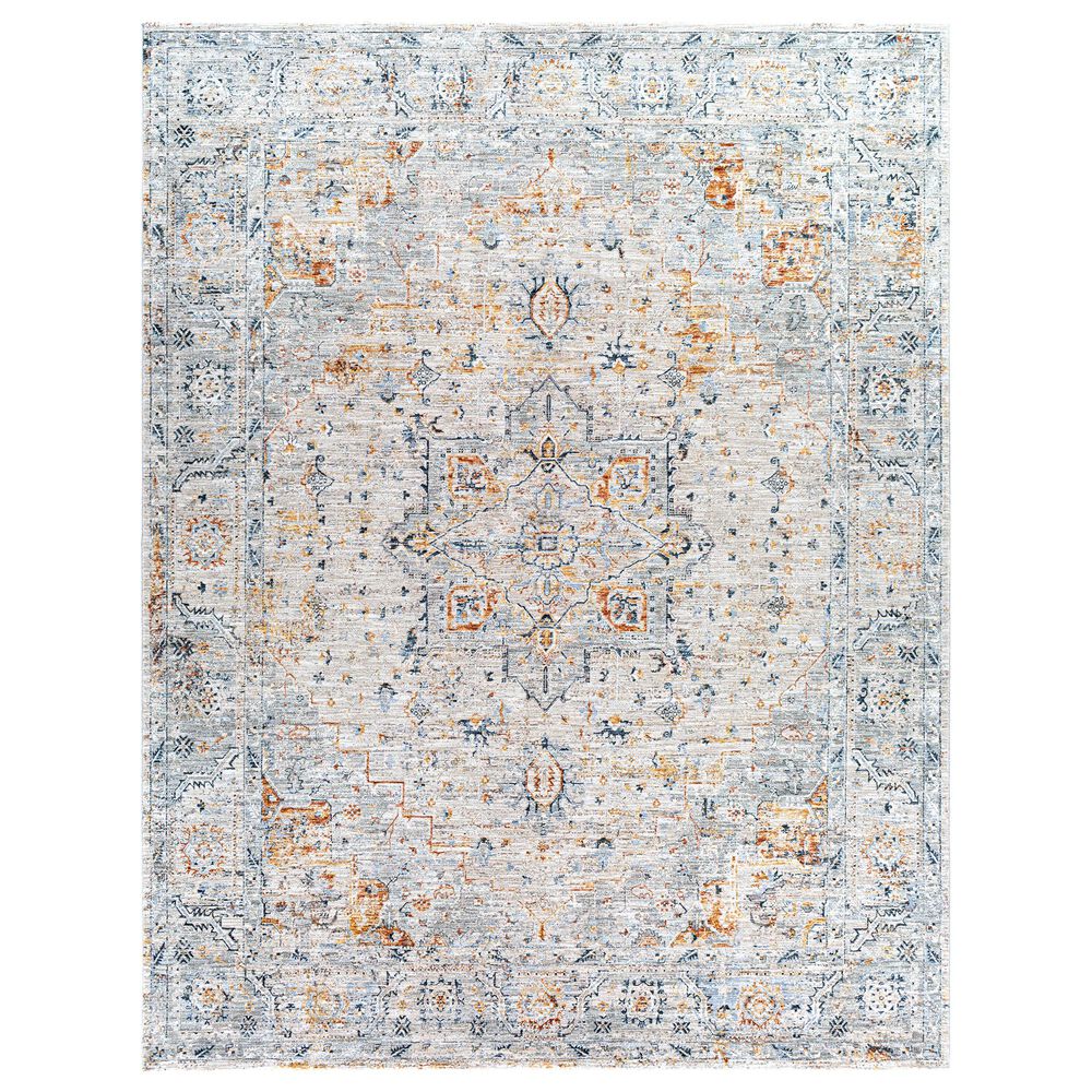 Surya Laila LAA-2312 10" x 14" Teal, Sage, Orange, Gray and Cream Area Rug, , large