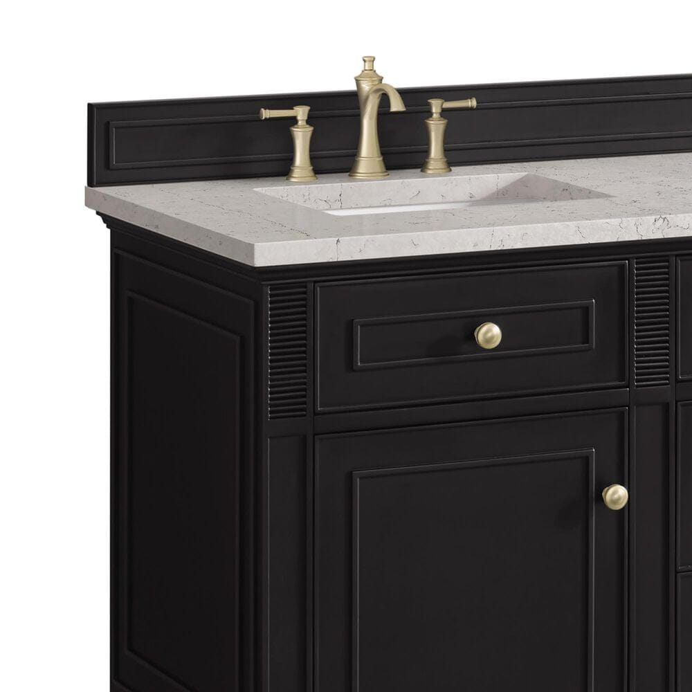 James Martin Vanities Lorelai 60&quot; Double Vanity in Black Onyx with 3 CM Eternal Jasmine Pearl Quartz Top, , large