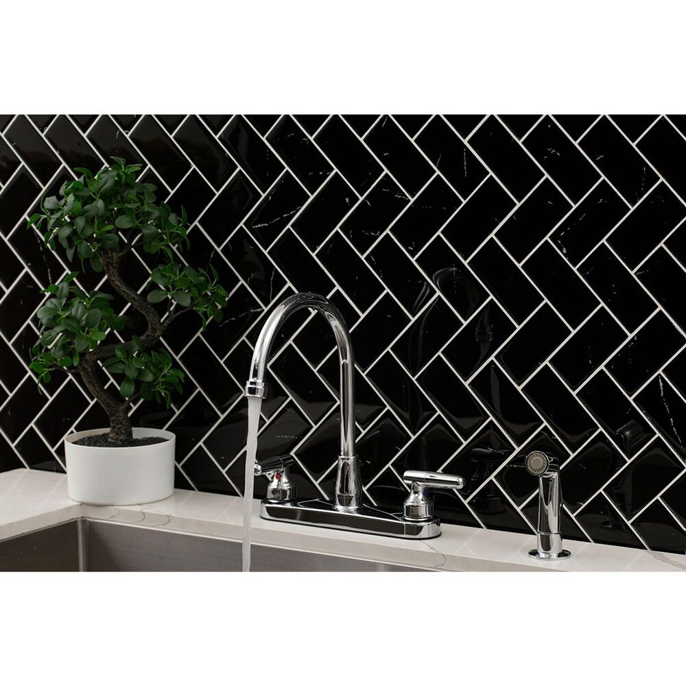 MS International 2-Handle Kitchen Faucet with Side Sprayer in Chrome, , large